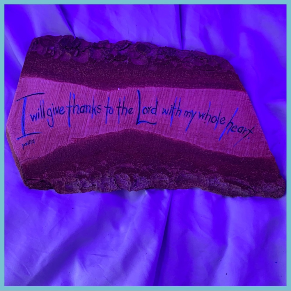 Real wood slice hand painted wall decor bibleverse